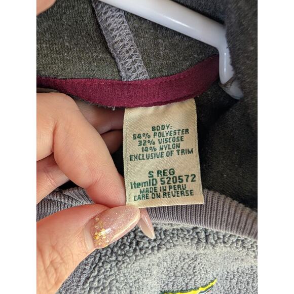 LL Bean Hoodie Sweatshirt Mens Small Gray Tumbled Sherpa Pile Pullover - Picture 16 of 16